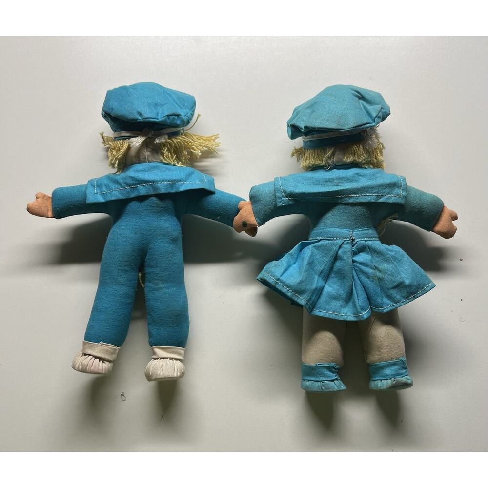 Vtg 1940’s Ethnic Hungary Girl And Boy Sailor Dolls Cloth‎ Body Celluloid Face - Picture 2 of 4